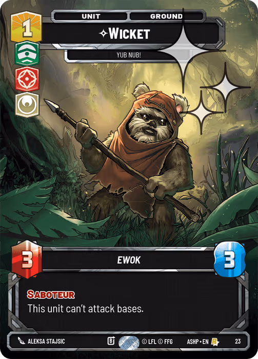 Wicket - Yub Nub! ASHOP-023 OP Promo Foil Star Wars Unlimited card