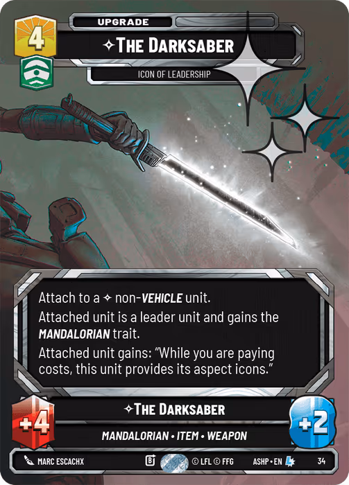 The Darksaber - Icon of Leadership ASHOP-034 OP Promo Foil Star Wars Unlimited card