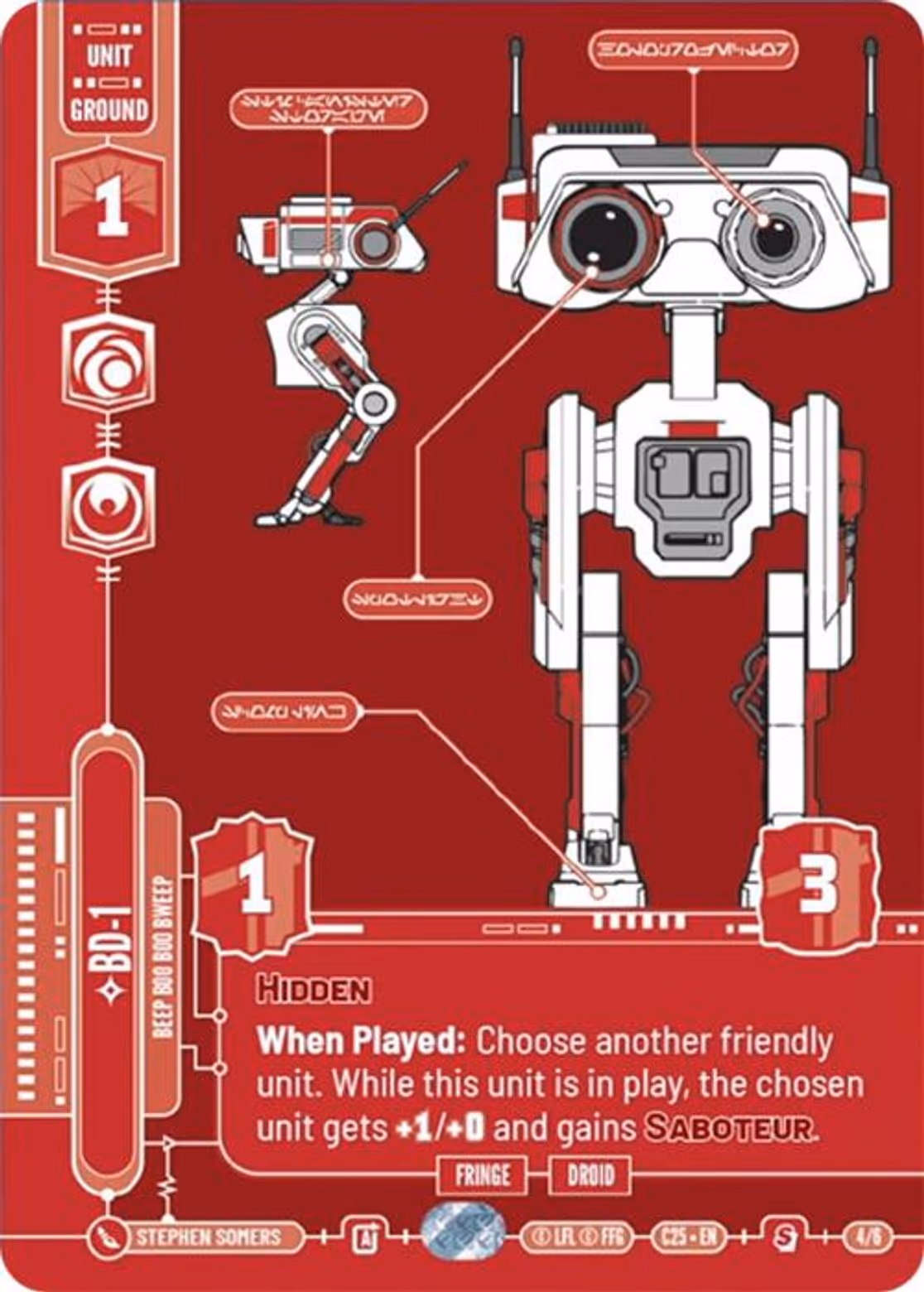 BD-1 - Beep Boo Boo Bweep C25-4 Star Wars Unlimited card