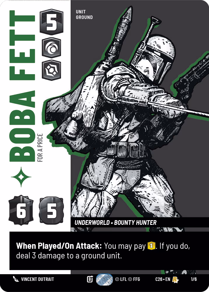 Boba Fett - For a Price C26-1 Star Wars Unlimited card