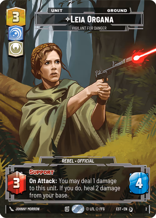 Leia Organa - Vigilant for Danger CST-002 Star Wars Unlimited card