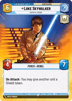 Luke Skywalker - Faithful Friend ESOR-001 Star Wars Unlimited card (back face)