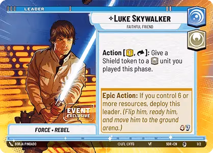 Luke Skywalker - Faithful Friend ESOR-001 Star Wars Unlimited card