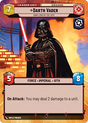 Darth Vader - Dark Lord of the Sith ESOR-002 Star Wars Unlimited card (back face)