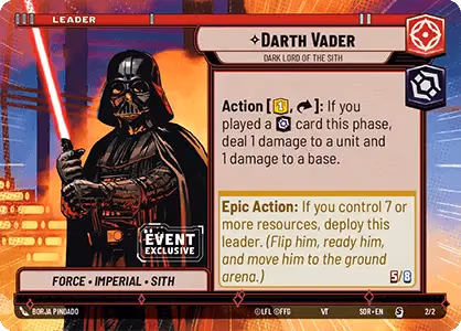 Darth Vader Star Wars Unlimited leader