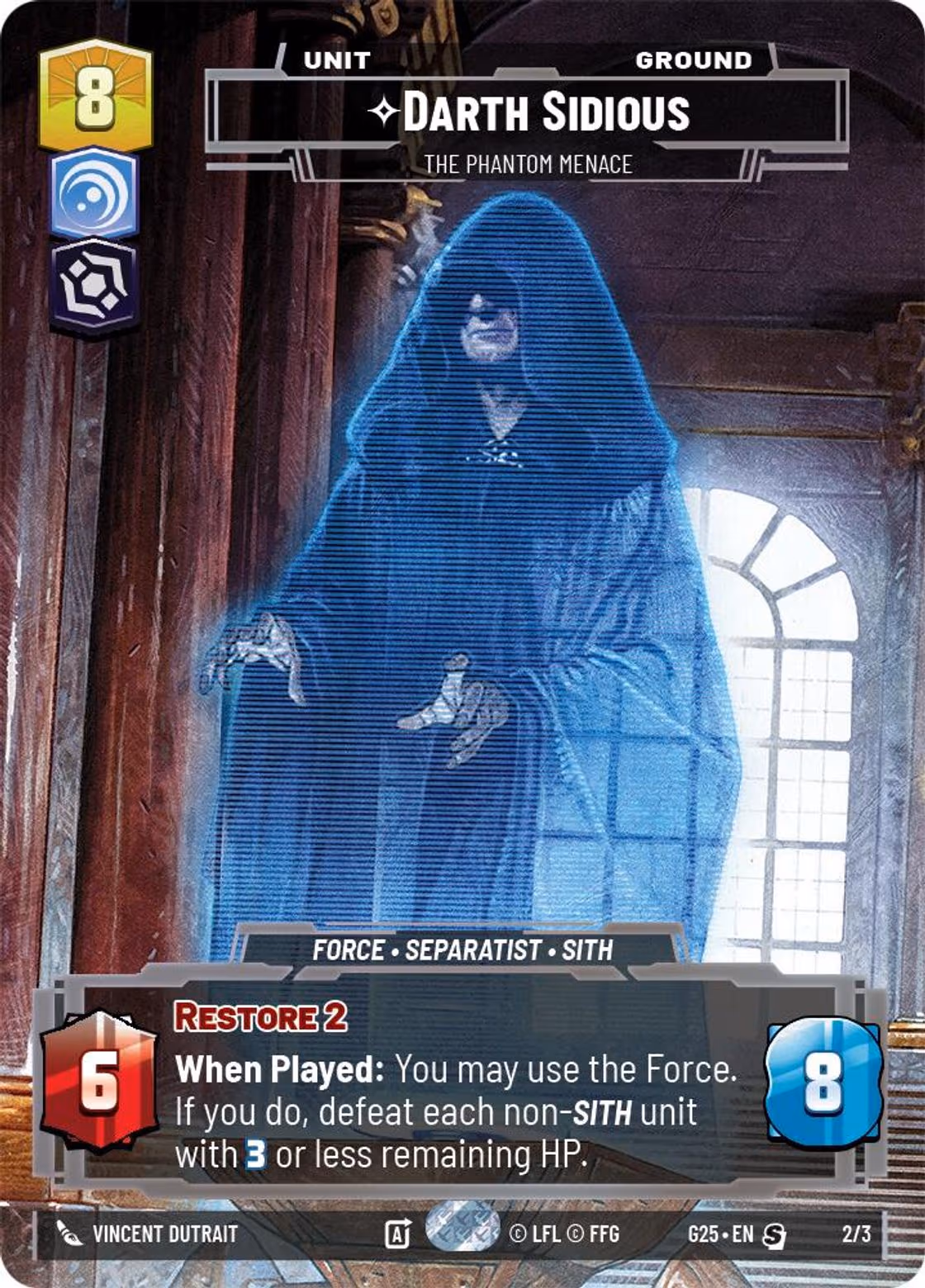 Darth Sidious - The Phantom Menace G25-2 Star Wars Unlimited card