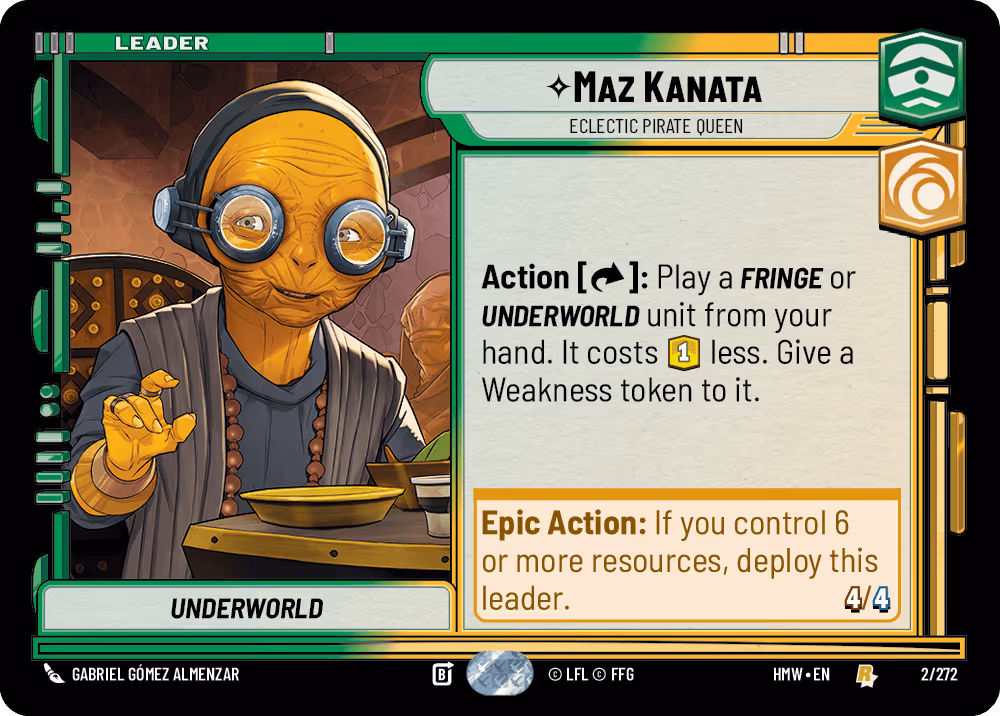 Maz Kanata - Eclectic Pirate Queen HMW-002 Star Wars Unlimited card