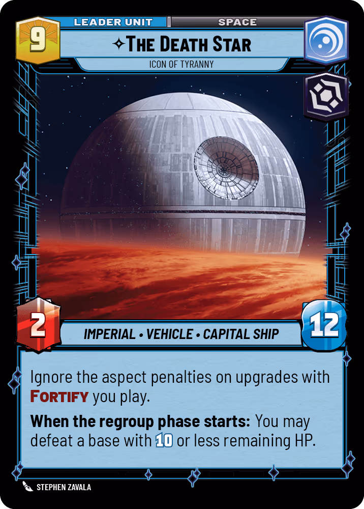 Grand Moff Tarkin // The Death Star - Tyrant of the Outer Rim // Icon of Tyranny HMW-004 Star Wars Unlimited card (back face)