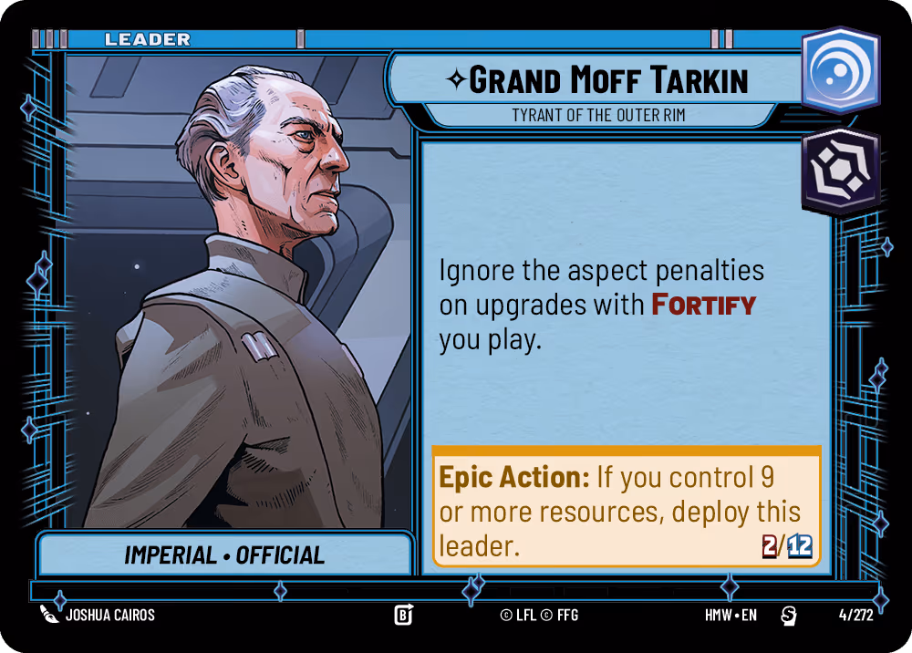 Grand Moff Tarkin // The Death Star - Tyrant of the Outer Rim // Icon of Tyranny HMW-004 Star Wars Unlimited card