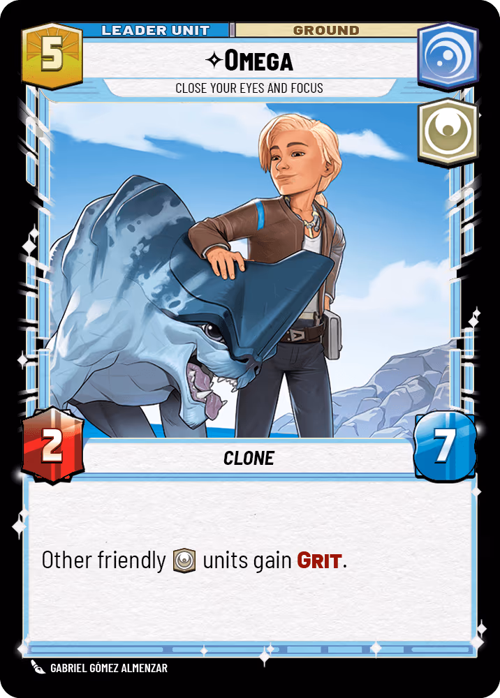 Omega - Close Your Eyes and Focus HMW-006 Star Wars Unlimited card (back face)