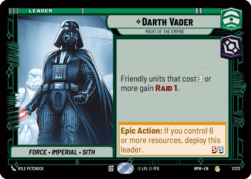 Darth Vader - Might of the Empire HMW-007 Star Wars Unlimited card