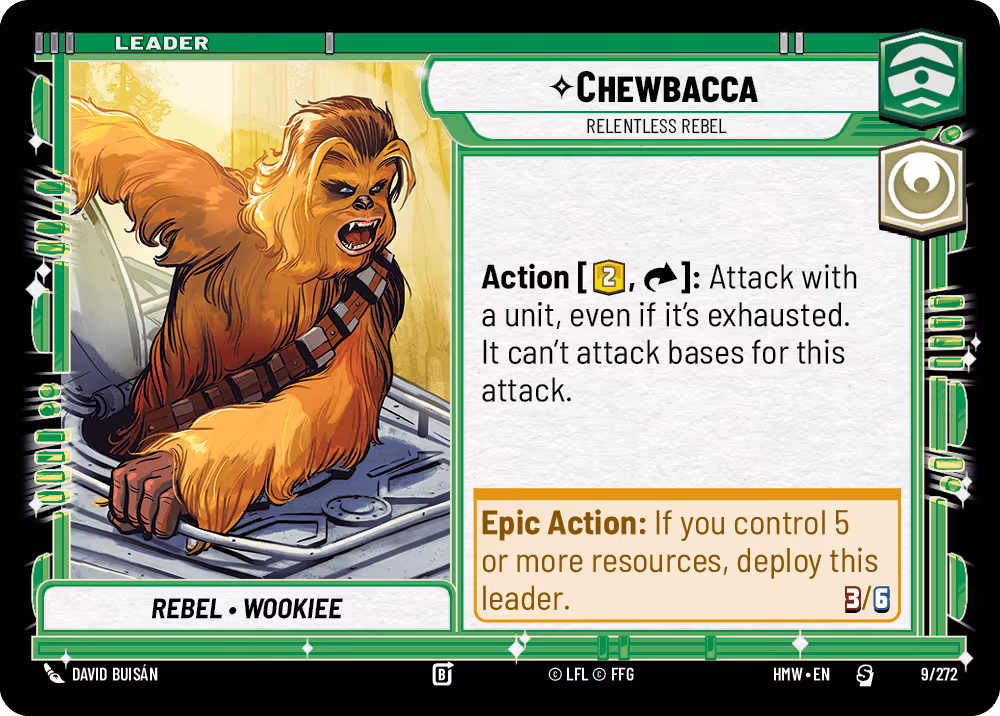 Chewbacca - Relentless Rebel HMW-009 Star Wars Unlimited card