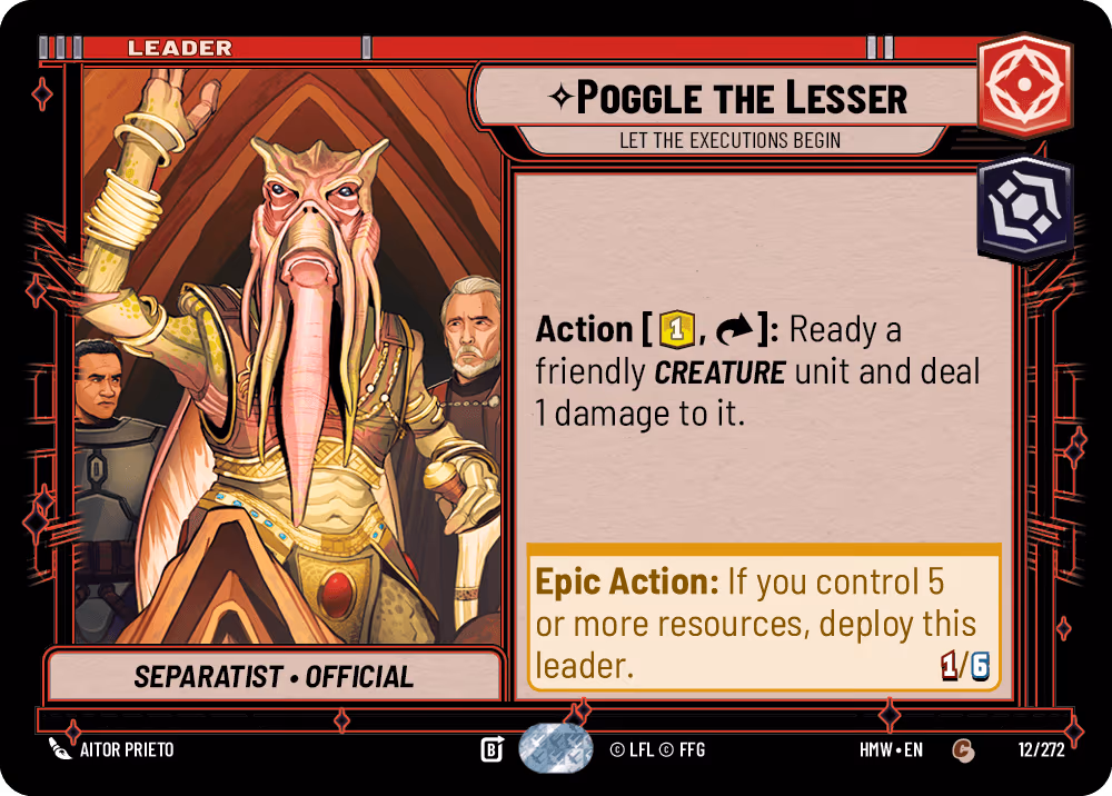 Poggle the Lesser - Let the Executions Begin HMW-012 Star Wars Unlimited card