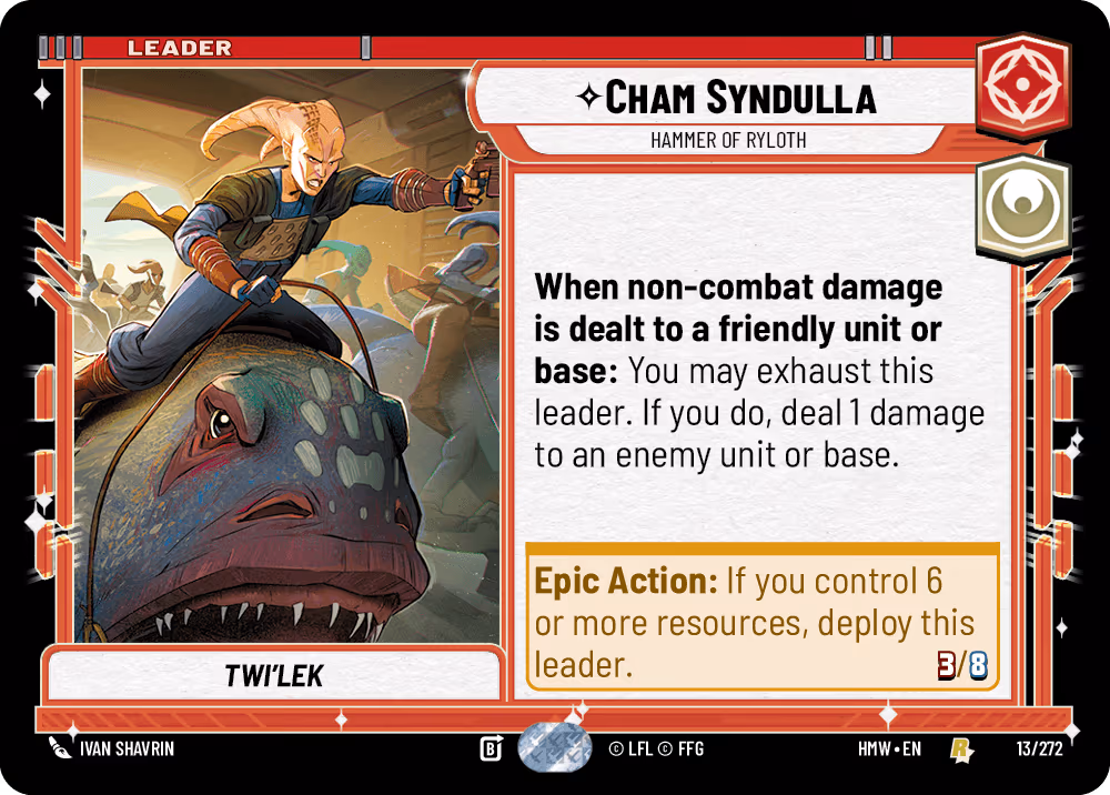 Cham Syndulla - Hammer of Ryloth HMW-013 Star Wars Unlimited card