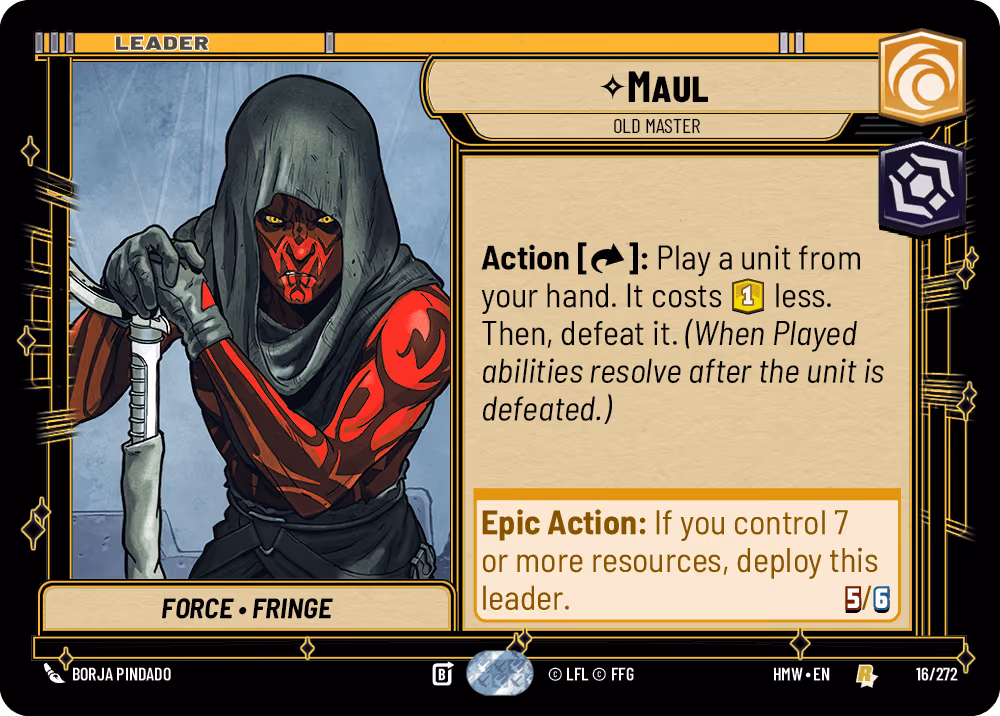 Maul - Old Master HMW-016 Star Wars Unlimited card