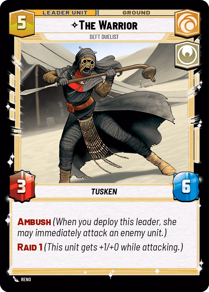 The Warrior - Deft Duelist HMW-018 Star Wars Unlimited card (back face)