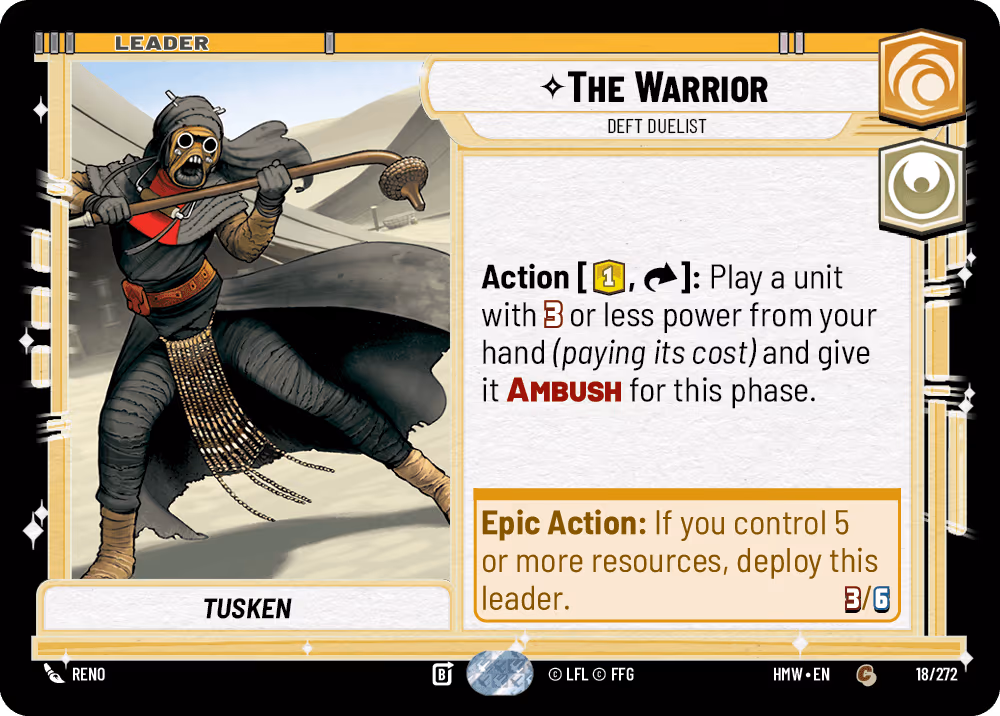 The Warrior - Deft Duelist HMW-018 Star Wars Unlimited card