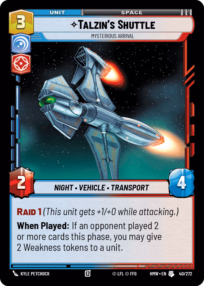 Talzin's Shuttle - Mysterious Arrival HMW-040 Star Wars Unlimited card