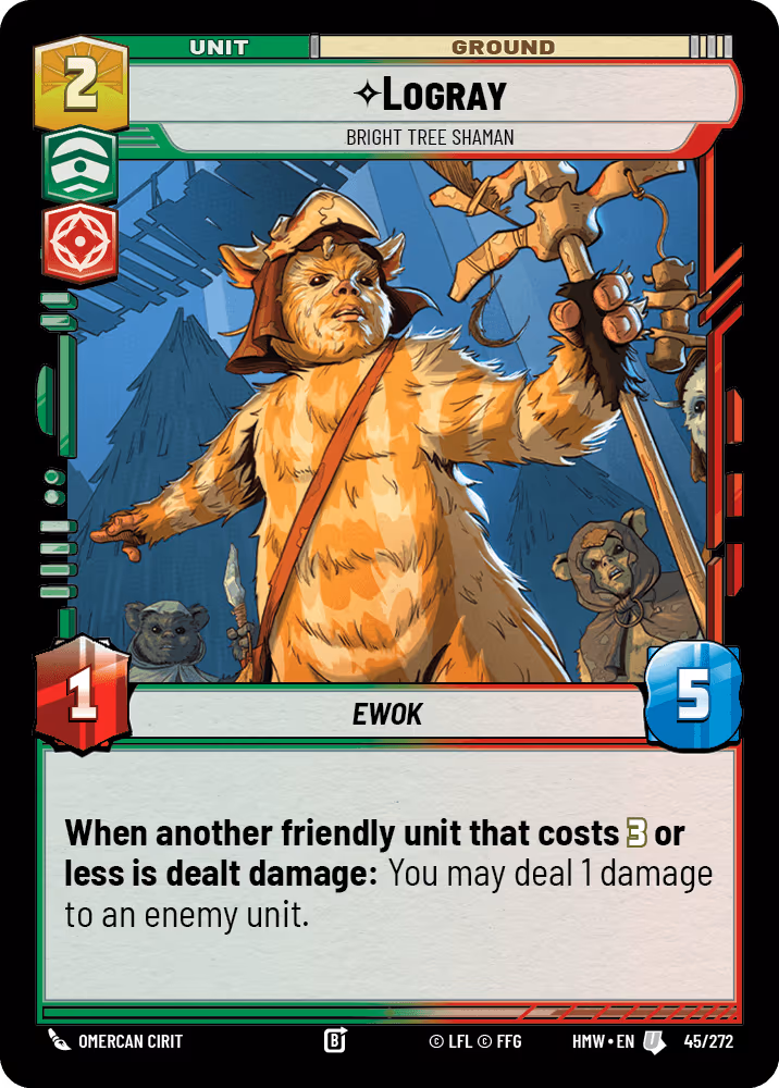 Logray - Bright Tree Shaman HMW-045 Star Wars Unlimited card