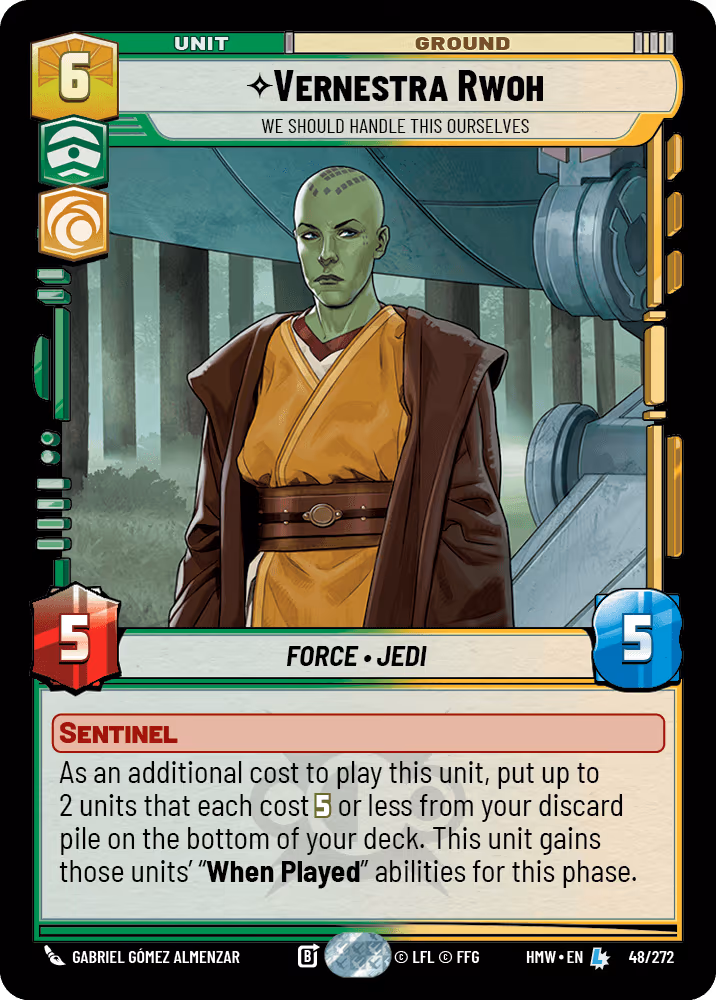 Vernestra Rwoh - We Should Handle This Ourselves HMW-048 Star Wars Unlimited card