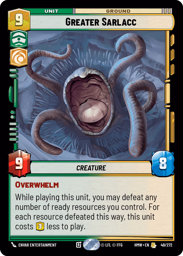 Greater Sarlacc HMW-049 Star Wars Unlimited card