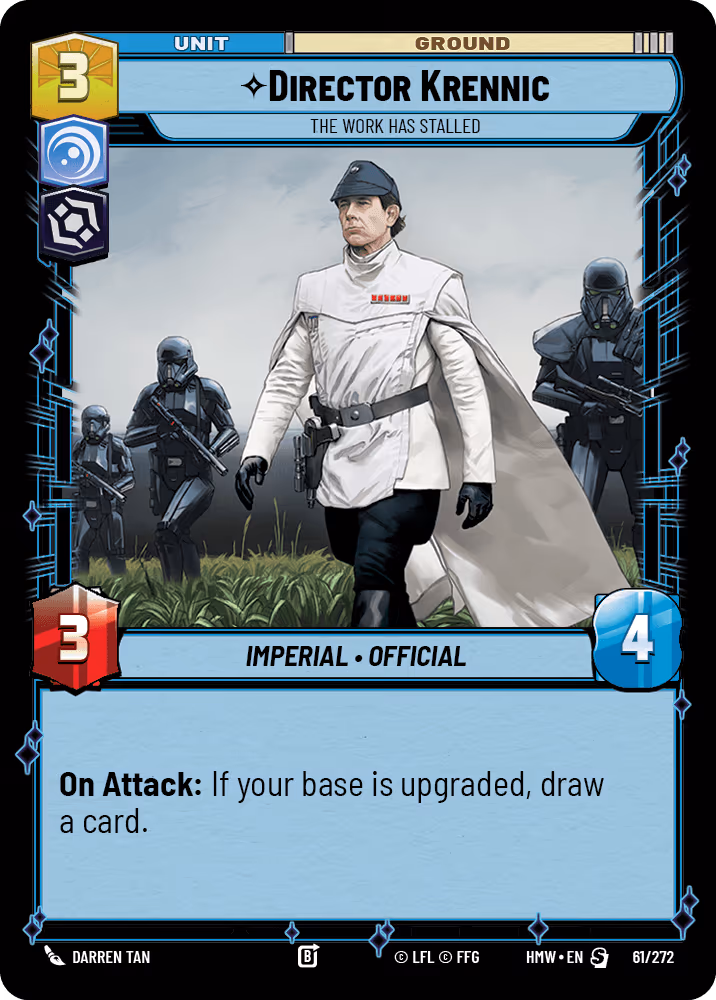Director Krennic - The Work has Stalled HMW-061 Star Wars Unlimited card