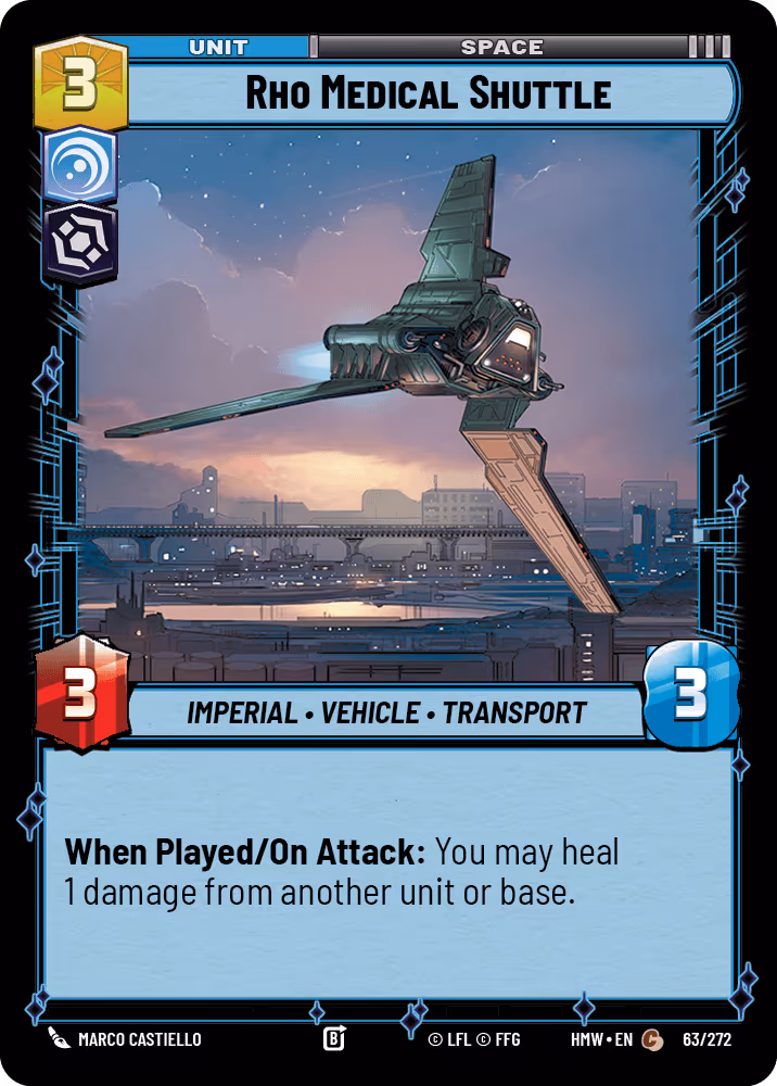 Rho Medical Shuttle HMW-063 Star Wars Unlimited card