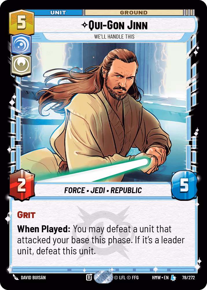 Qui-Gon Jinn - We'll Handle This HMW-078 Star Wars Unlimited card