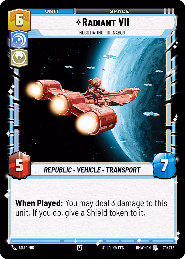 Radiant VII - Negotiating for Naboo HMW-079 Star Wars Unlimited card