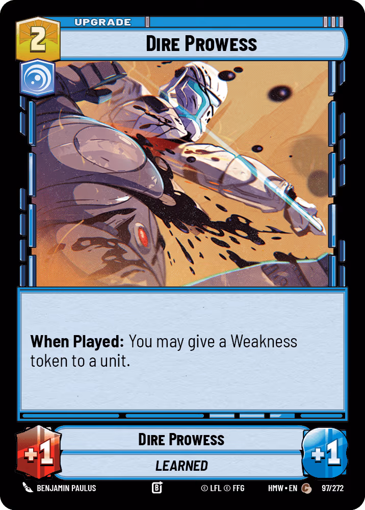 Dire Prowess HMW-097 Star Wars Unlimited card