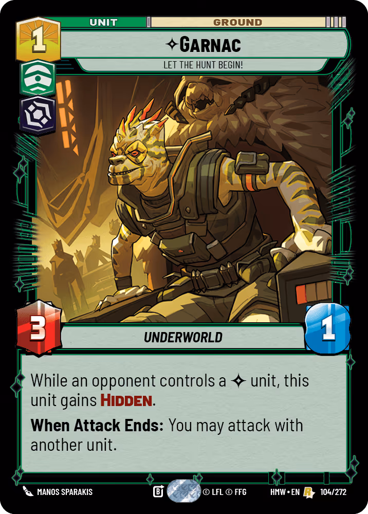 Garnac - Let the Hunt Begin! HMW-104 Star Wars Unlimited card