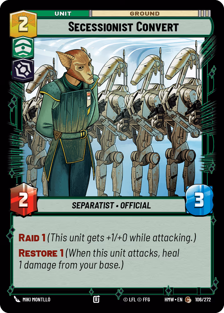 Secessionist Convert HMW-106 Star Wars Unlimited card