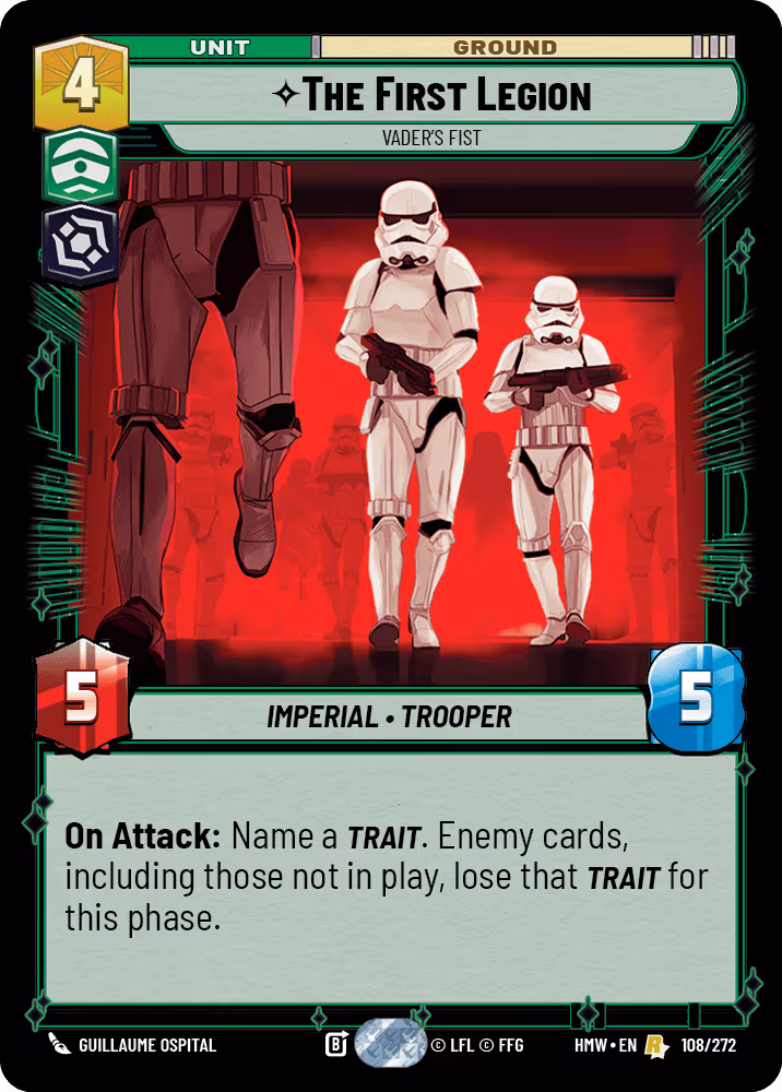 The First Legion - Vader's Fist HMW-108 Star Wars Unlimited card