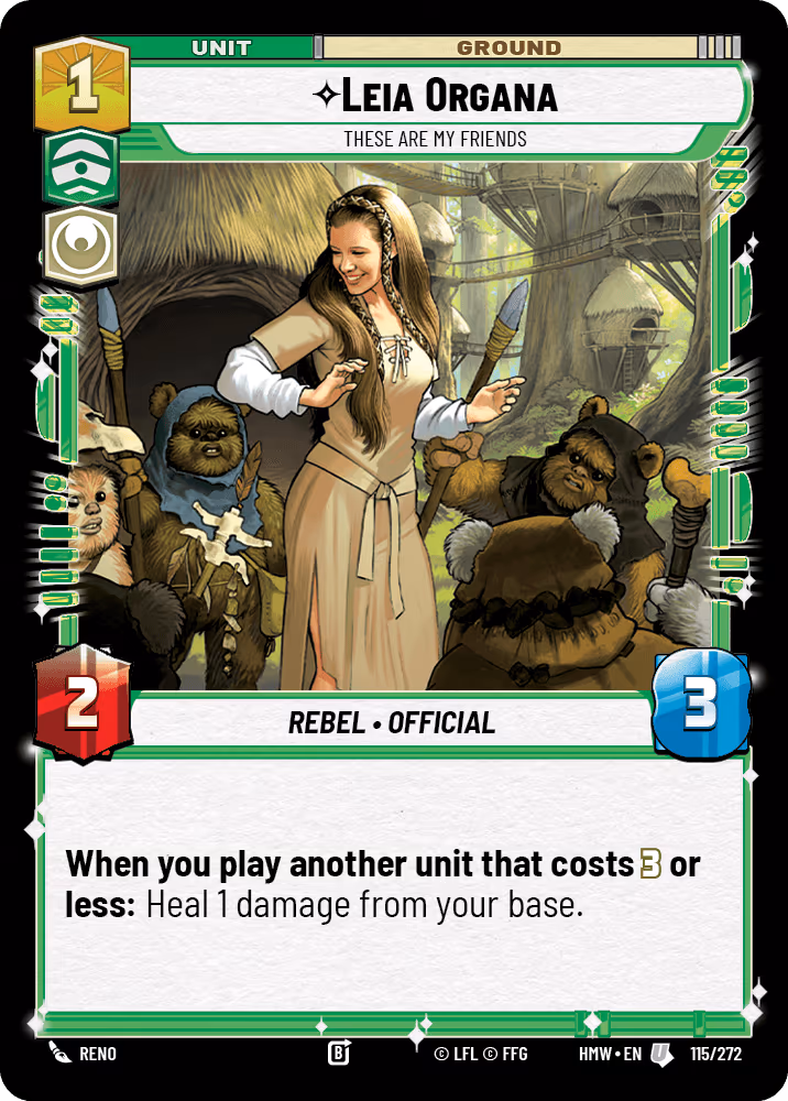 Leia Organa - These are My Friends HMW-115 Star Wars Unlimited card