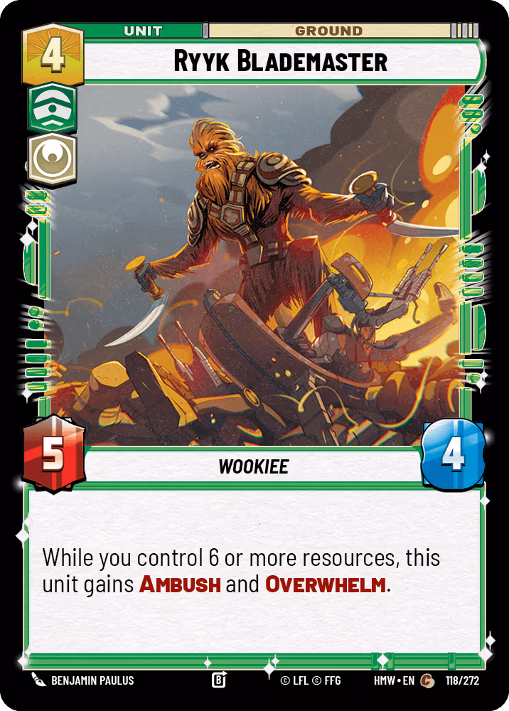 Ryyk Blademaster HMW-118 Star Wars Unlimited card