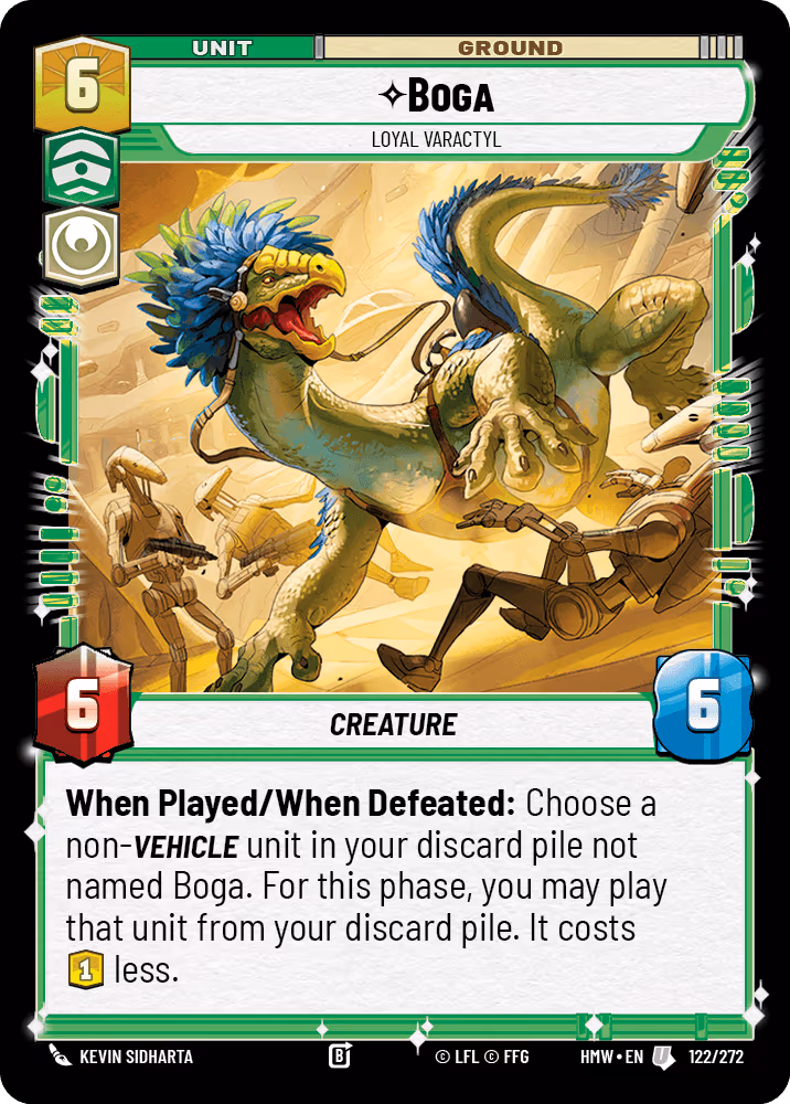 Boga - Loyal Varactyl HMW-122 Star Wars Unlimited card