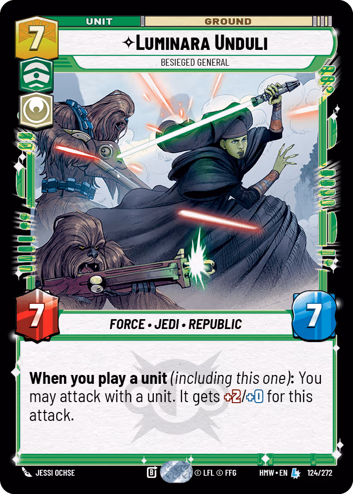 Luminara Unduli - Besieged General HMW-124 Star Wars Unlimited card