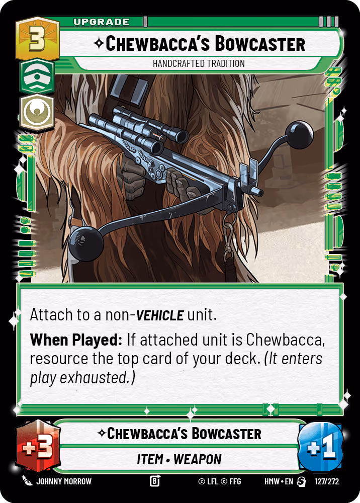 Chewbacca's Bowcaster - Handcrafted Tradition HMW-127 Star Wars Unlimited card