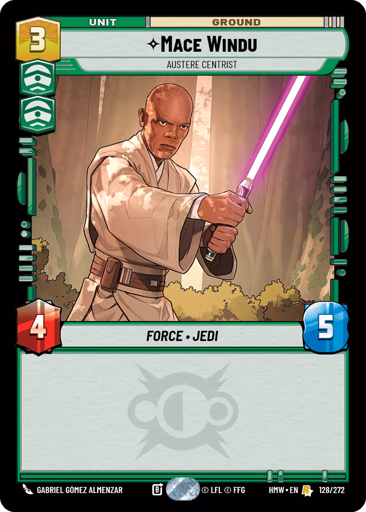 Mace Windu - Austere Centrist HMW-128 Star Wars Unlimited card