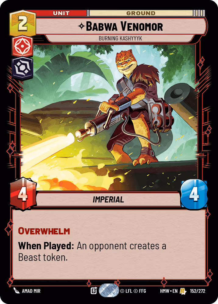 Babwa Venomor - Burning Kashyyyk HMW-152 Star Wars Unlimited card