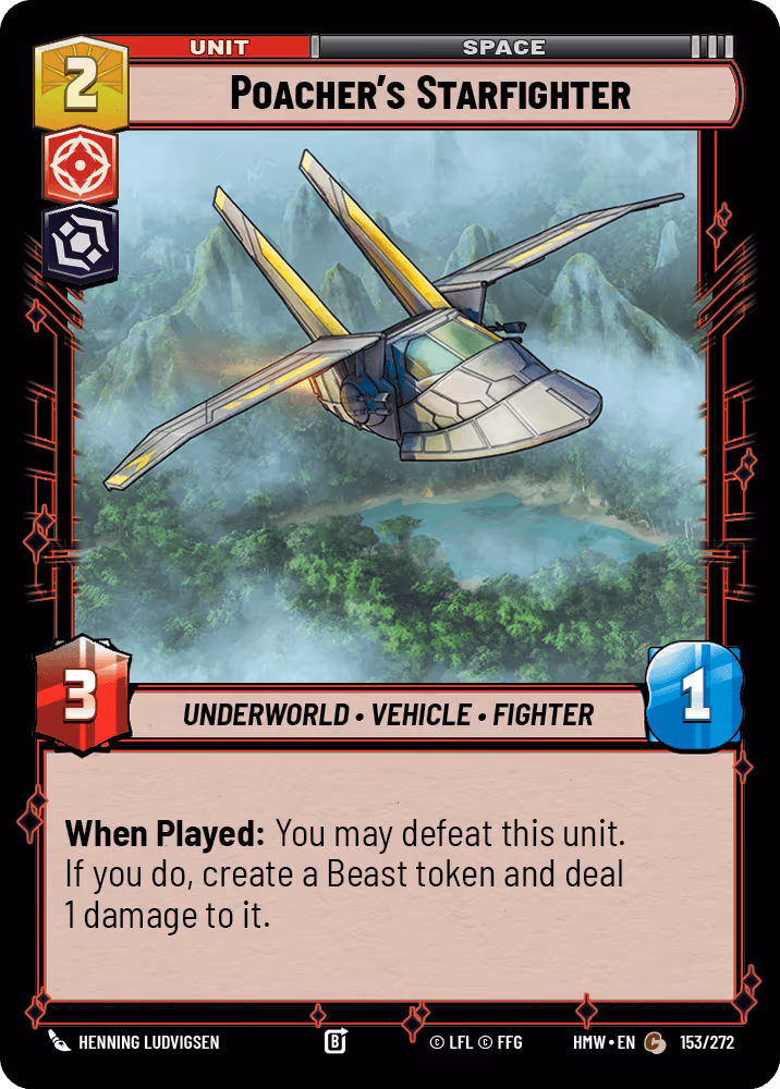 Poacher's Starfighter HMW-153 Star Wars Unlimited card