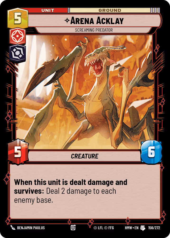 Arena Acklay - Screaming Predator HMW-156 Star Wars Unlimited card