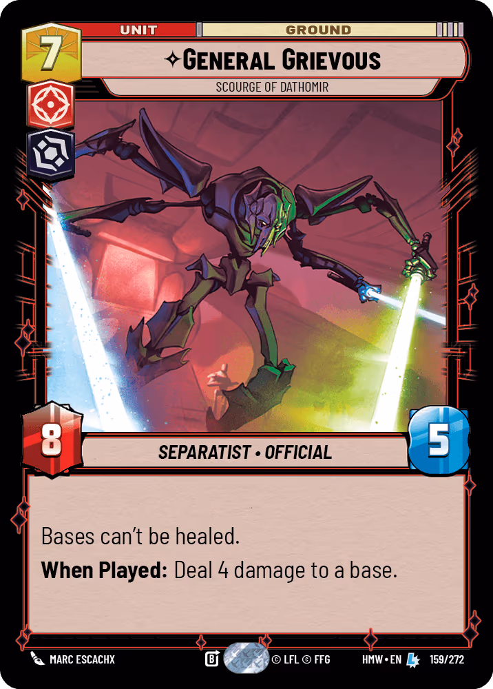 General Grievous - Scourge of Dathomir HMW-159 Star Wars Unlimited card