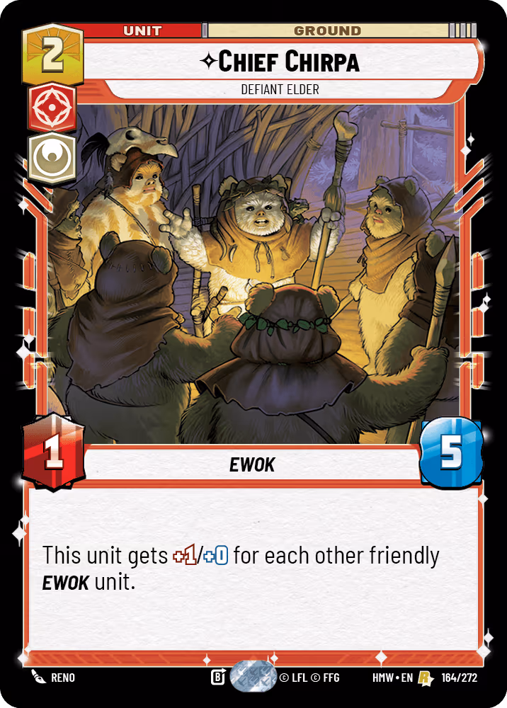 Chief Chirpa - Defiant Elder HMW-164 Star Wars Unlimited card