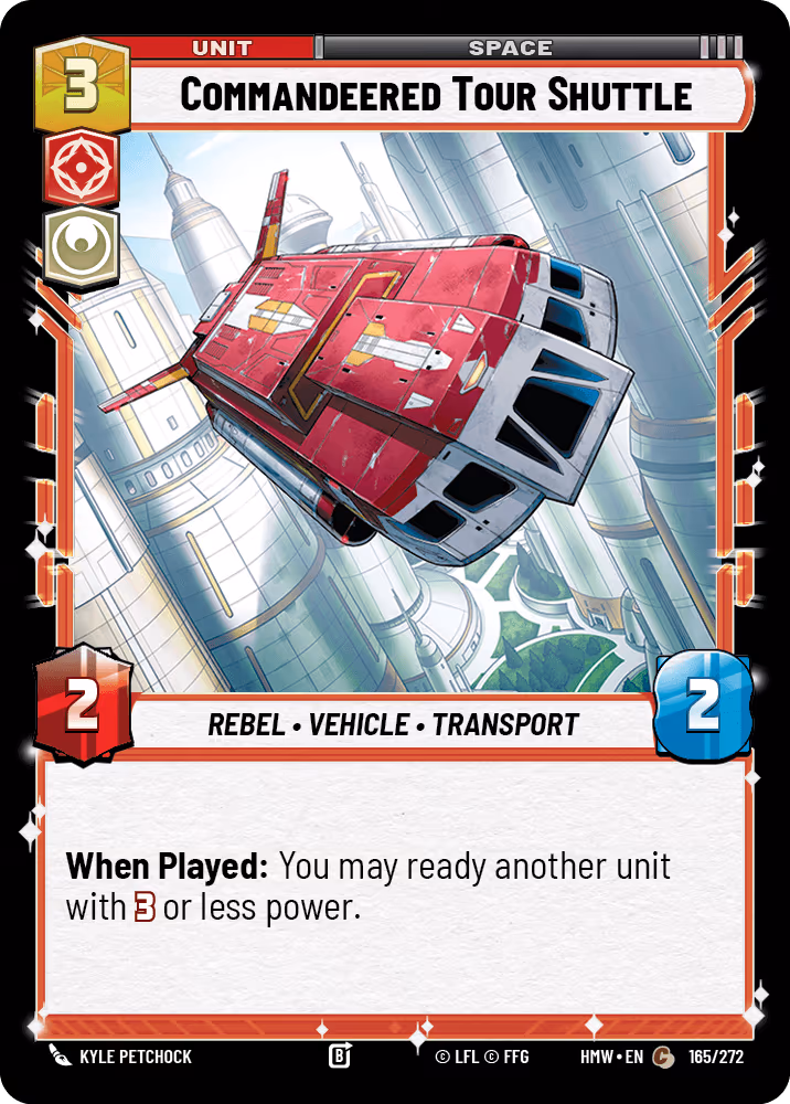 Commandeered Tour Shuttle HMW-165 Star Wars Unlimited card
