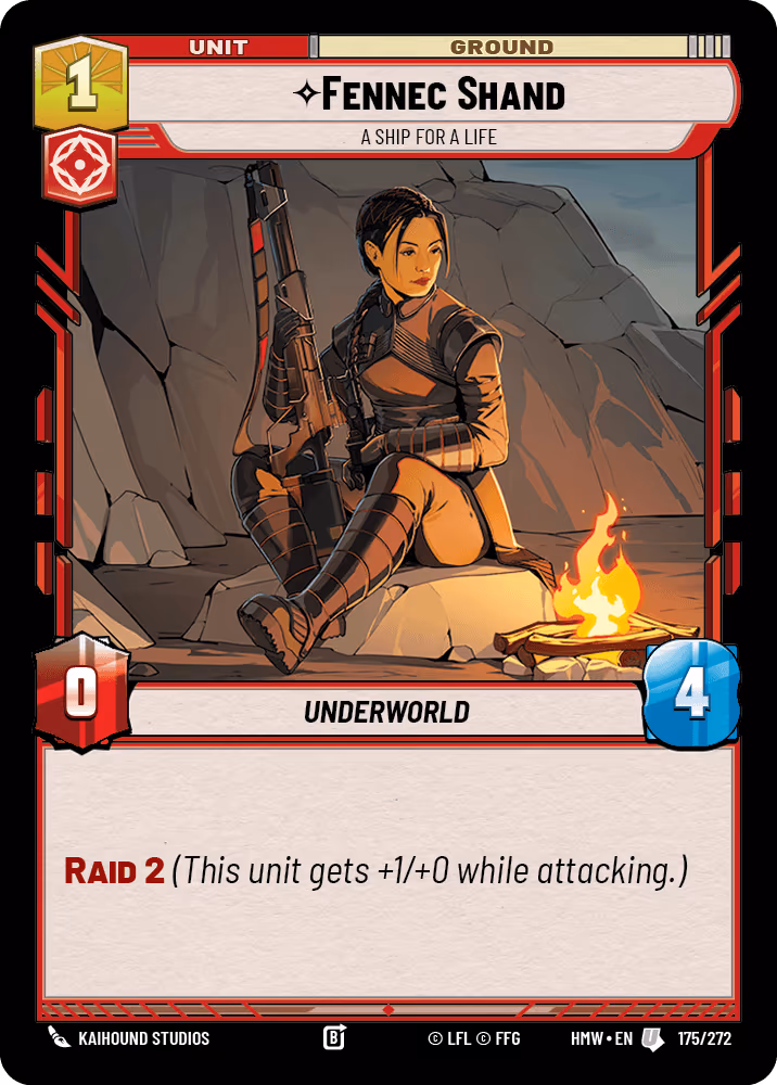 Fennec Shand - A Ship for a Life HMW-175 Star Wars Unlimited card