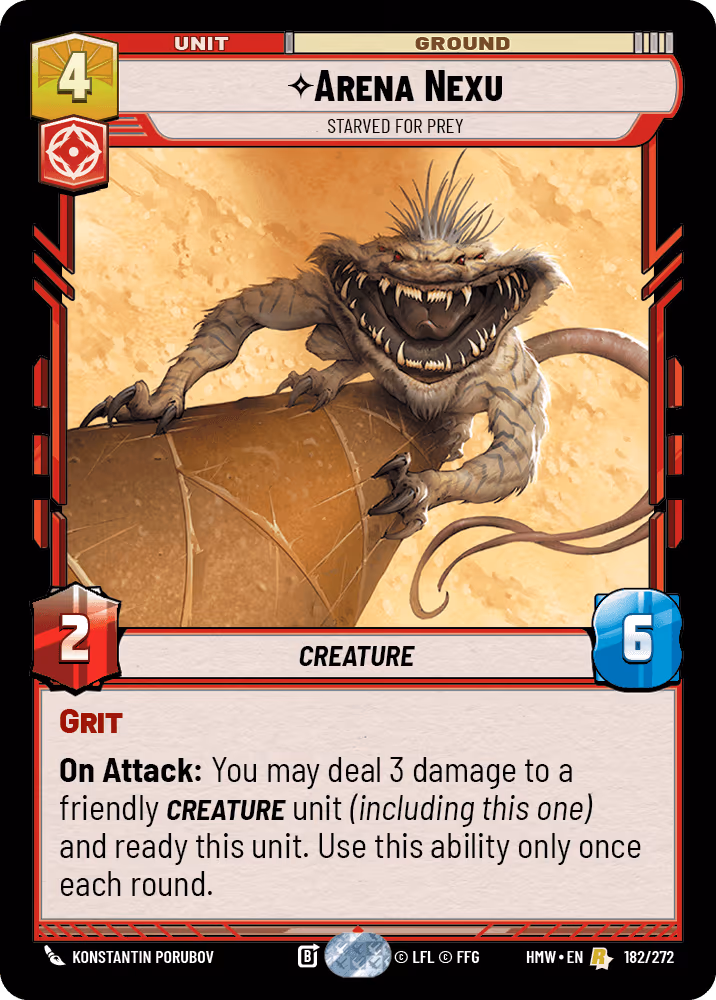 Arena Nexu - Starved for Prey HMW-182 Star Wars Unlimited card