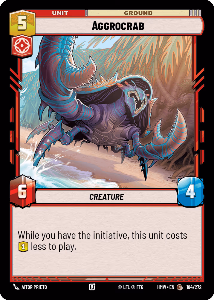 Aggrocrab HMW-184 Star Wars Unlimited card
