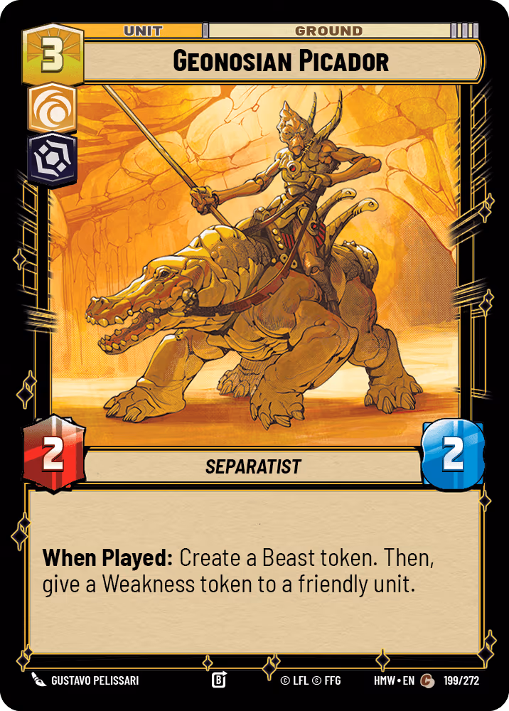 Geonosian Picador HMW-199 Star Wars Unlimited card