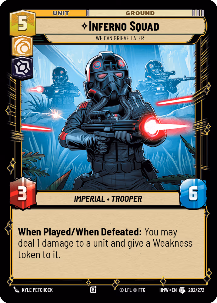 Inferno Squad - We can Grieve Later HMW-202 Star Wars Unlimited card